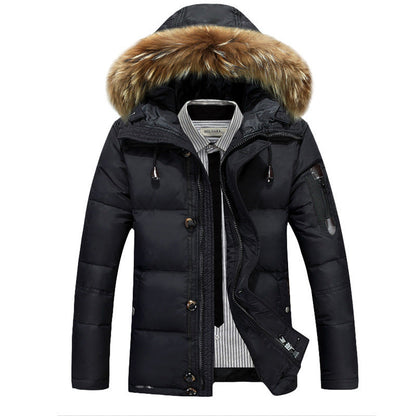 Men's Insulated Snow Jacket with Faux Fur Trim - OutfitLondon