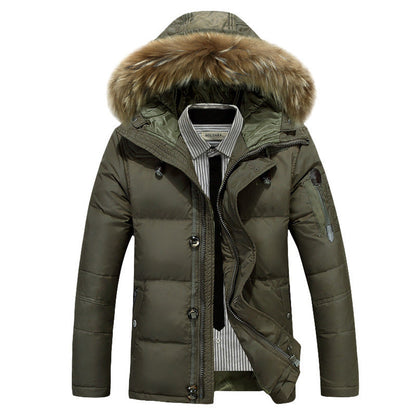 Men's Insulated Snow Jacket with Faux Fur Trim