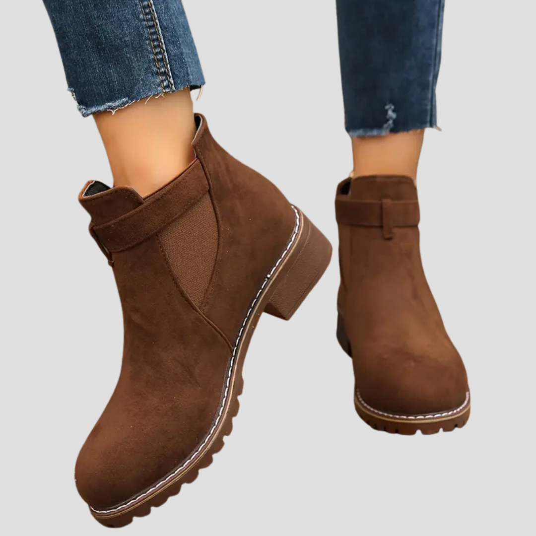Ladies Elastic Side Ankle Boots - OutfitLondon