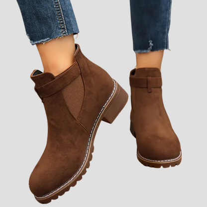 Ladies Elastic Side Ankle Boots - OutfitLondon