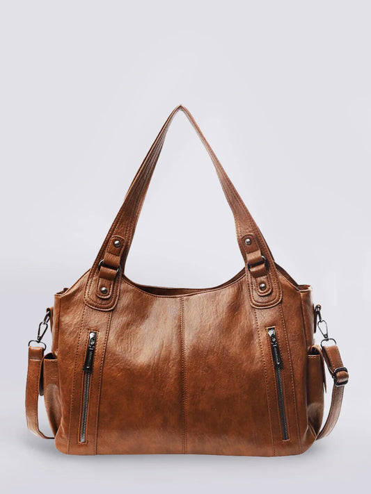 Stylish Faux Leather Tote Bag for Ladies - OutfitLondon