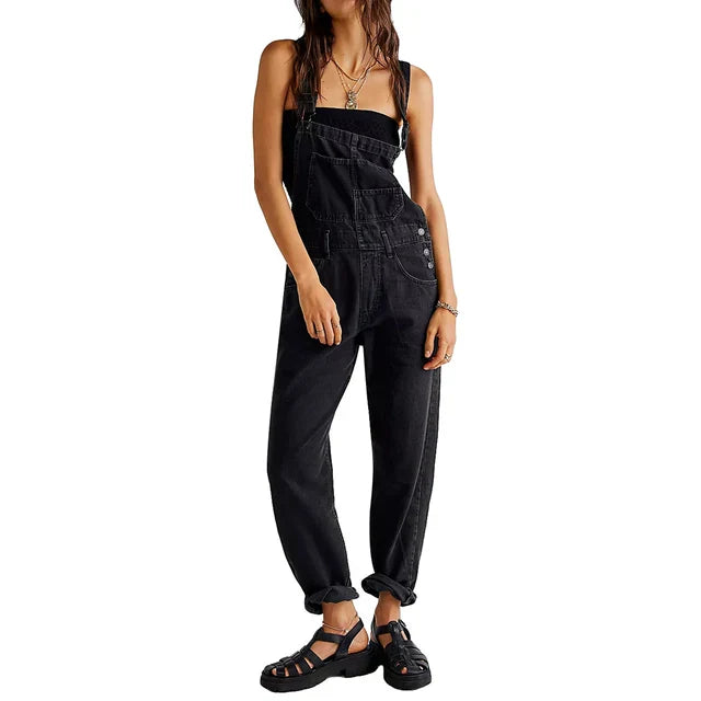 Relaxed Fit Blue Denim Jumpsuit