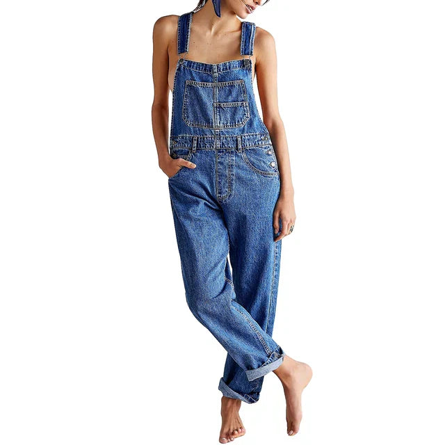 Relaxed Fit Blue Denim Jumpsuit - OutfitLondon