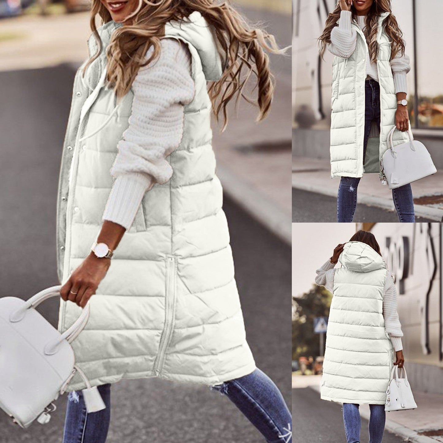 Warm Women's Fleece Hooded Vest