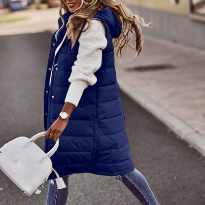 Warm Women's Fleece Hooded Vest