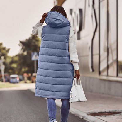 Warm Women's Fleece Hooded Vest - OutfitLondon