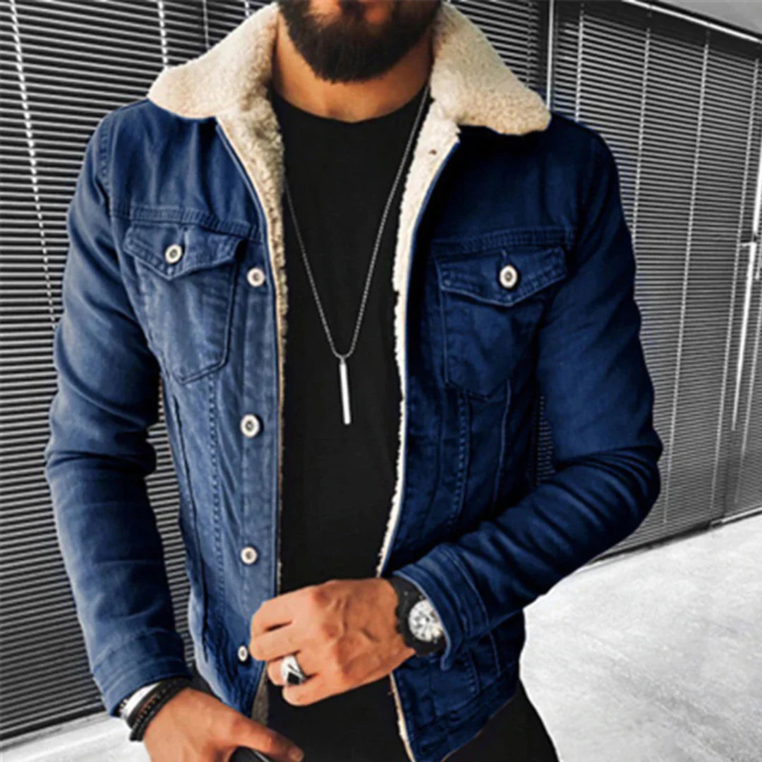 Vintage Style Denim Jacket with Relaxed Fit - OutfitLondon