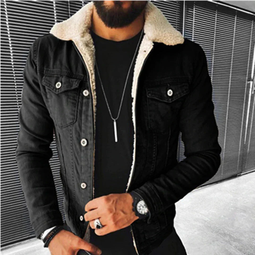 Vintage Style Denim Jacket with Relaxed Fit