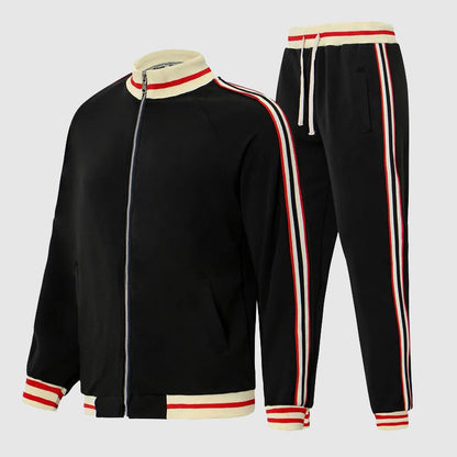 Sporty 2 Piece Mens Jogger Suit with Zip Jacket