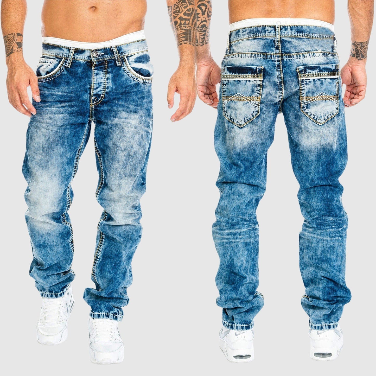 Comfortable Classic Mens Casual Jeans with Pockets - OutfitLondon