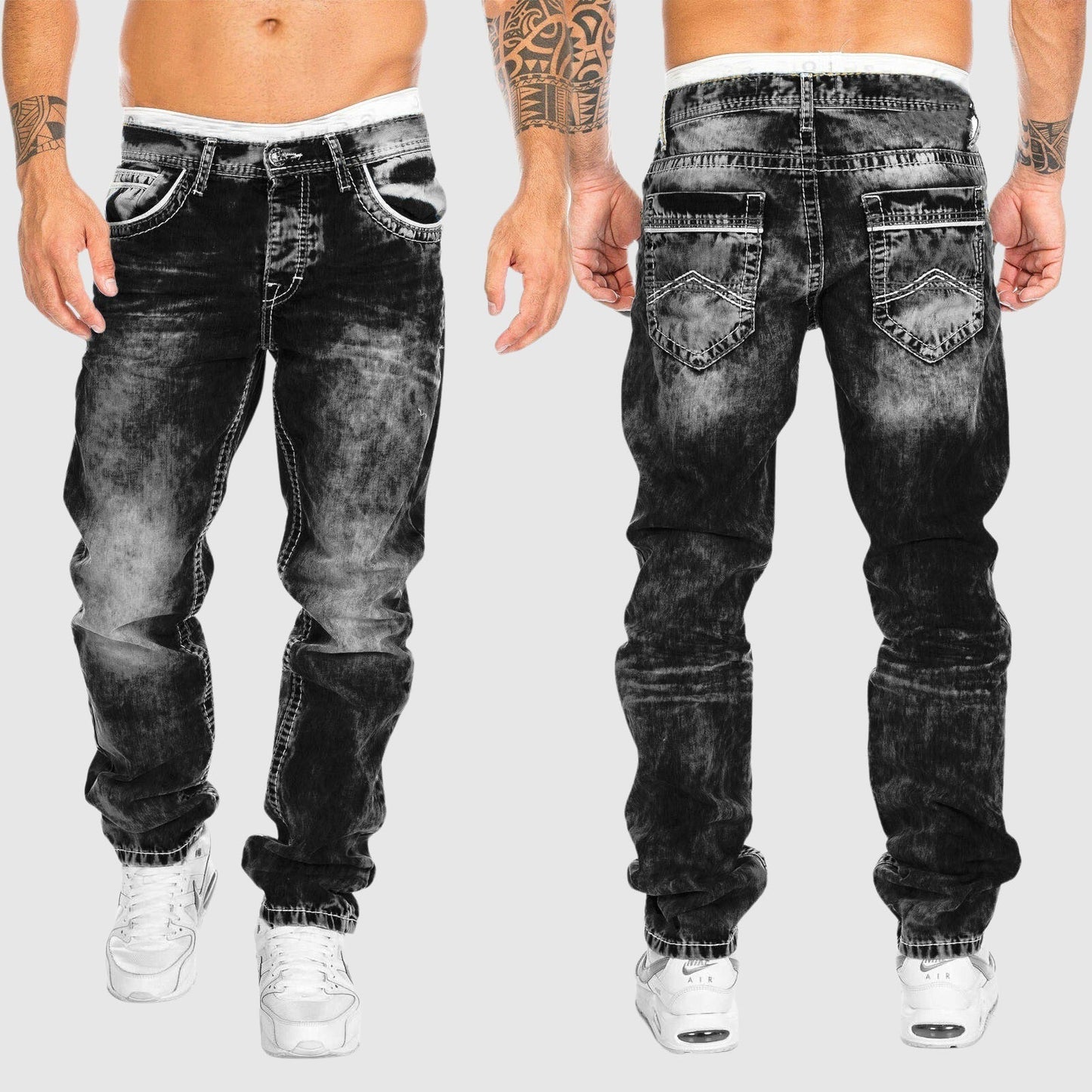 Comfortable Classic Mens Casual Jeans with Pockets