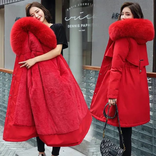 Luxury Women's Faux Fur Parka Coat