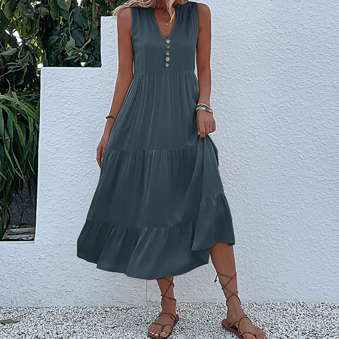 Comfortable Sunny Floral Midi Dress