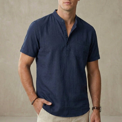 Casual Fit Mens Henley Shirt with Pocket - OutfitLondon
