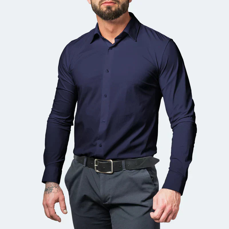 Men's Slim Fit Dress Shirt - Easy Iron, Stretchy & Comfortable