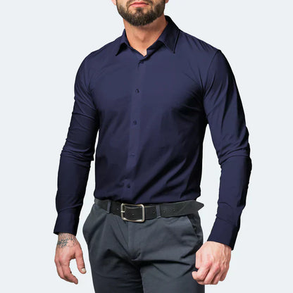Men's Slim Fit Dress Shirt - Easy Iron, Stretchy & Comfortable
