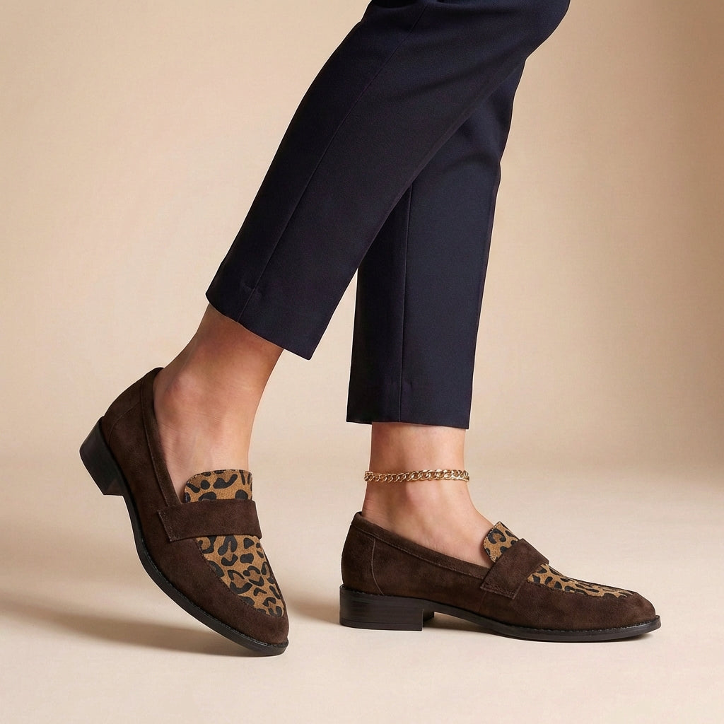 Comfortable Orthopedic Slip On Loafers | Animal Print Strap Shoes