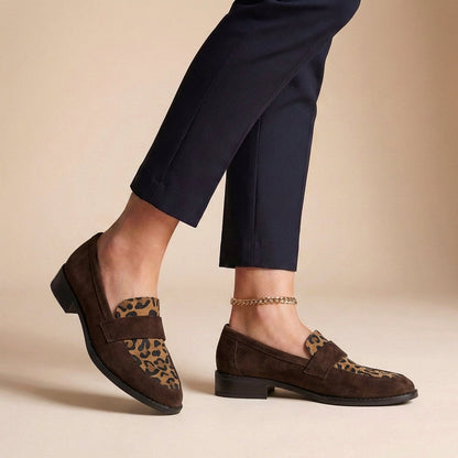 Comfortable Orthopedic Slip On Loafers | Animal Print Strap Shoes