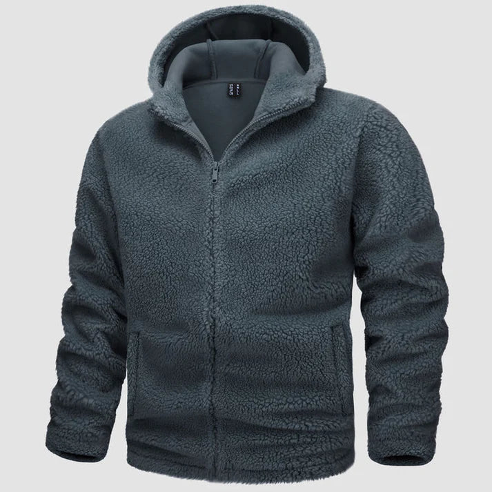 Warm Mens Hooded Fleece Coat