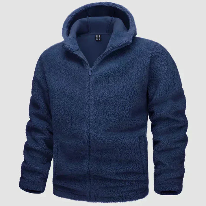 Warm Mens Hooded Fleece Coat