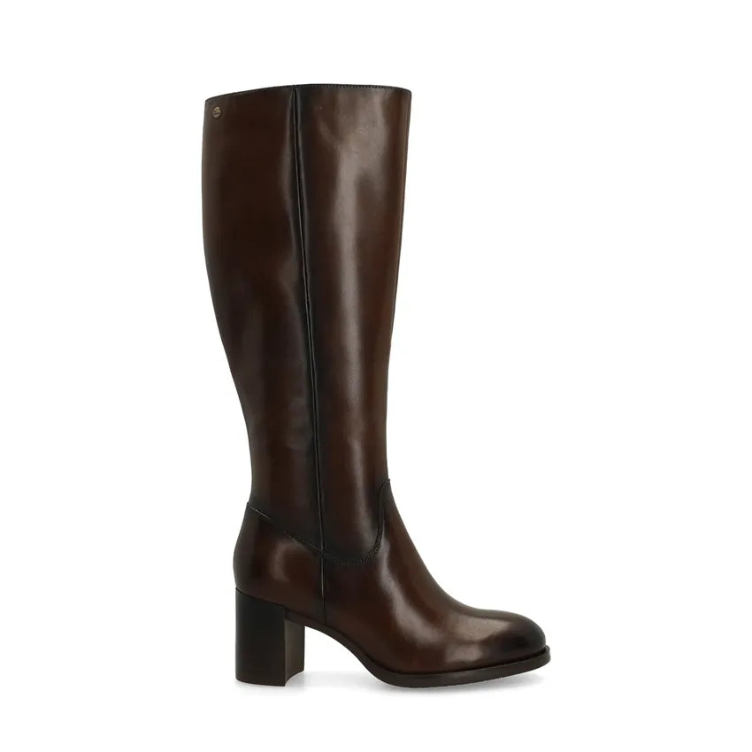 Brown Tall Boots for Women with Low Heel - Chic Fall Shoes - OutfitLondon