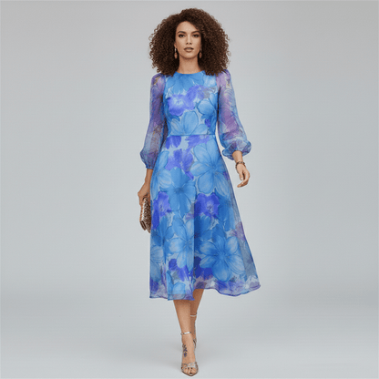 Elegant Floral Midi Dress for Wedding Guests