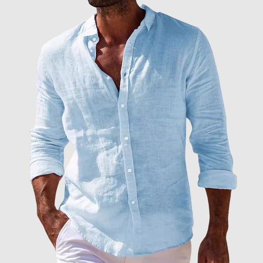 Lightweight Men's Linen Cotton Shirt - OutfitLondon
