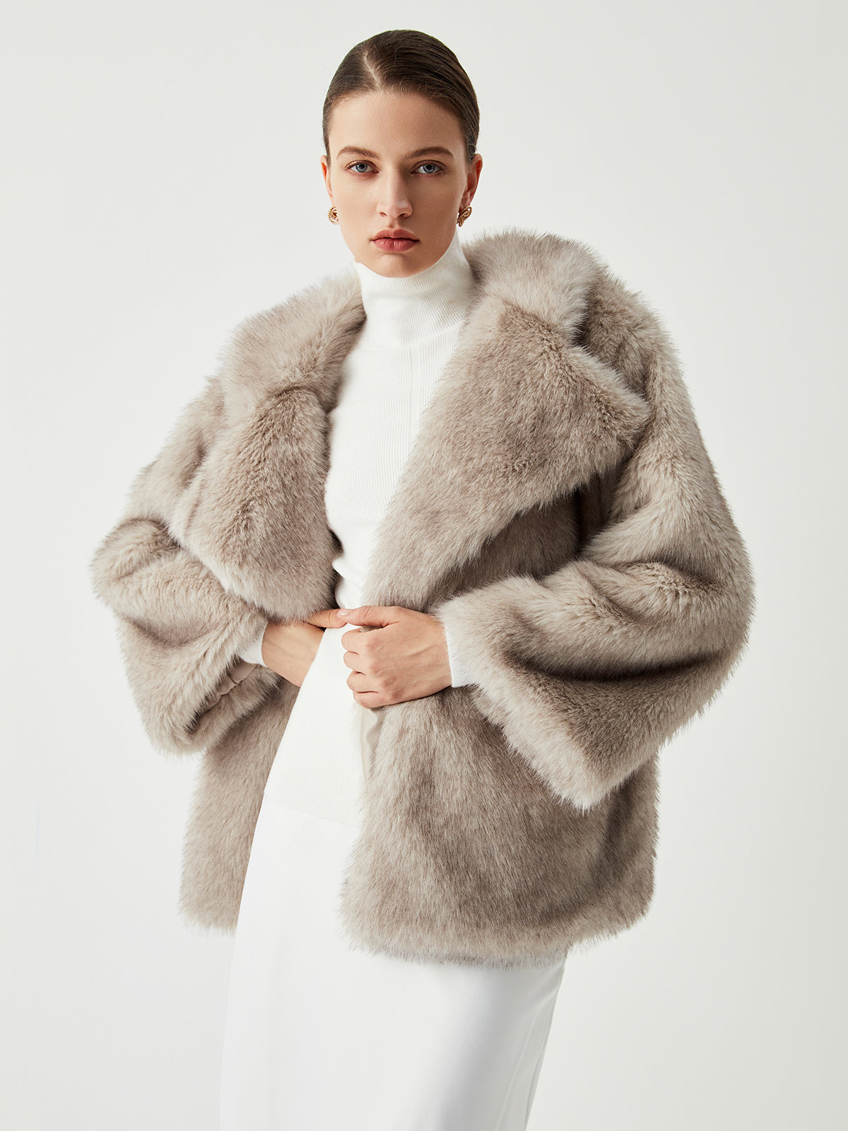 Plush Faux Fur Women's Long Parka Coat