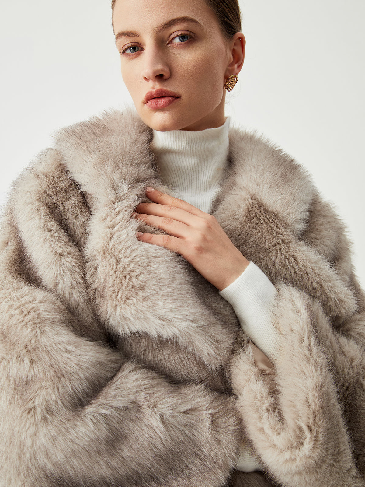 Plush Faux Fur Women's Long Parka Coat
