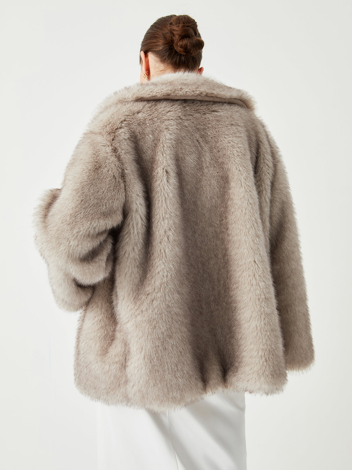 Plush Faux Fur Women's Long Parka Coat
