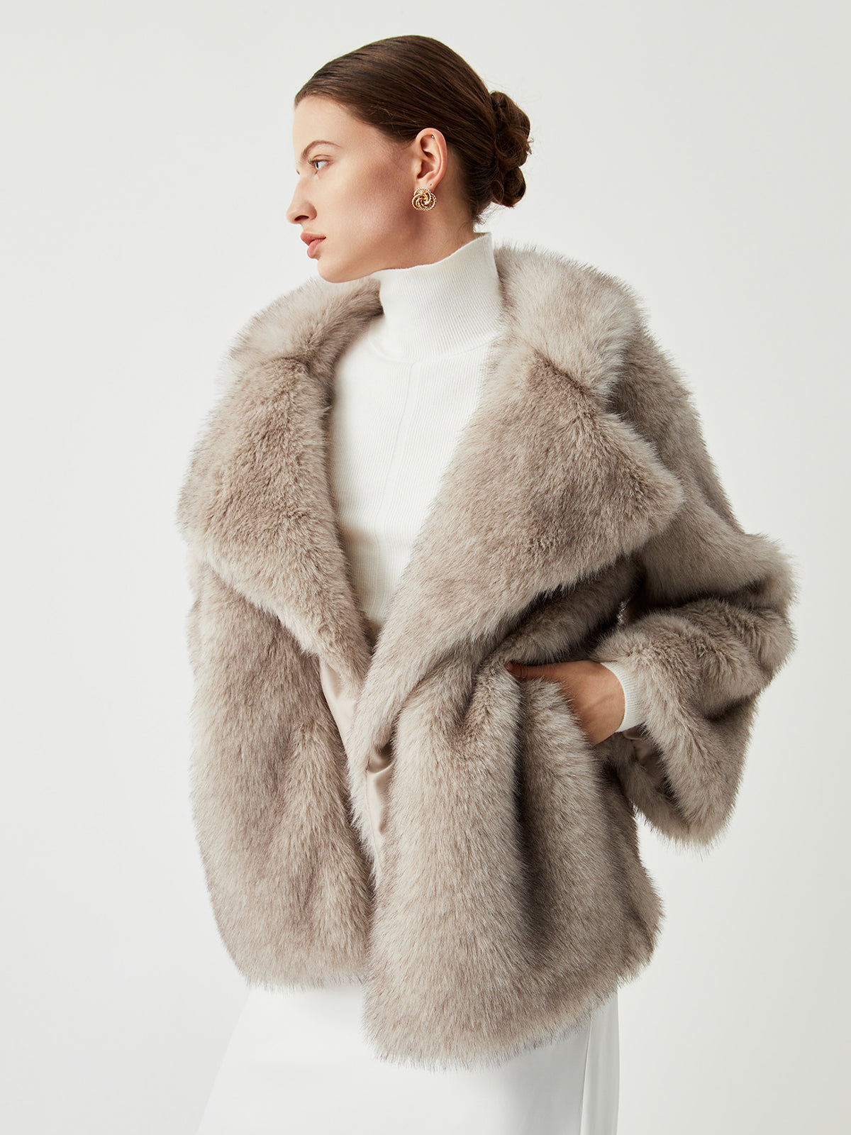 Plush Faux Fur Women's Long Parka Coat