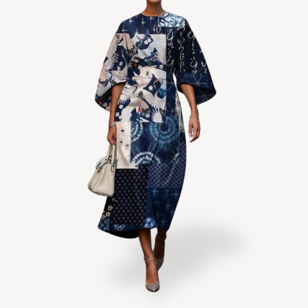 Ladies Elegant Flower Midi Dress