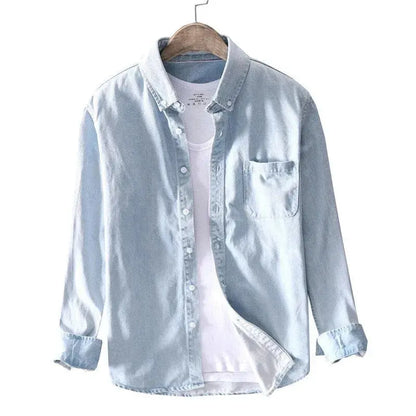 Men's Cotton Denim Shirt - OutfitLondon