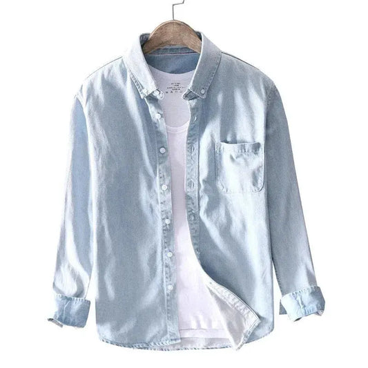 Men's Cotton Denim Shirt - OutfitLondon