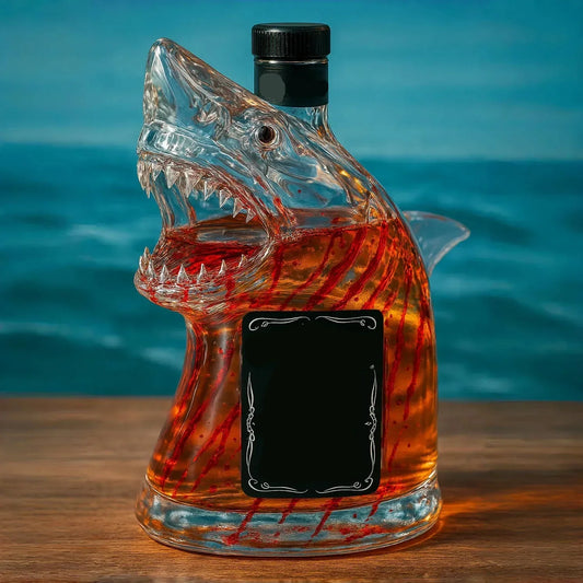 Vibrant Shark Figurine Glass Vase Table Decor - OutfitLondon