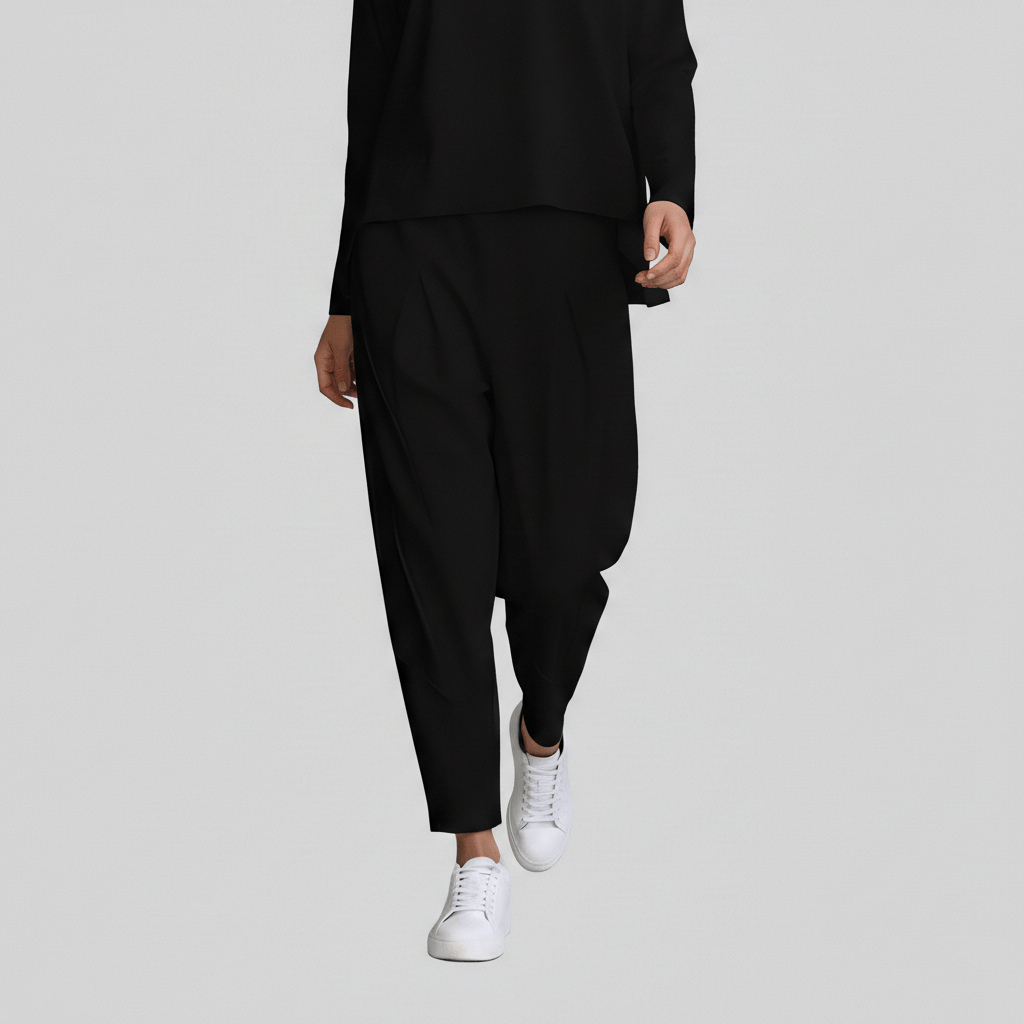 Casual 2 Piece Outfit Round Neck Top and Loose Pants