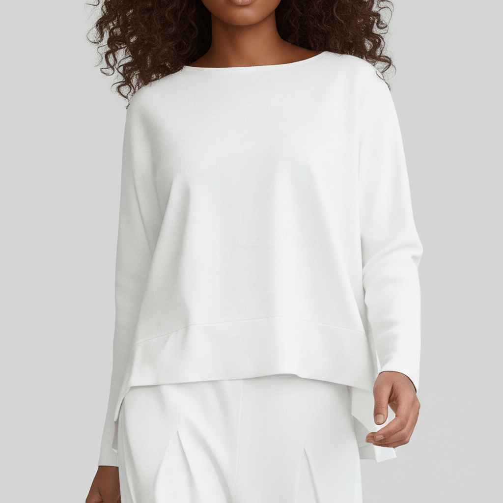 Casual 2 Piece Outfit Round Neck Top and Loose Pants