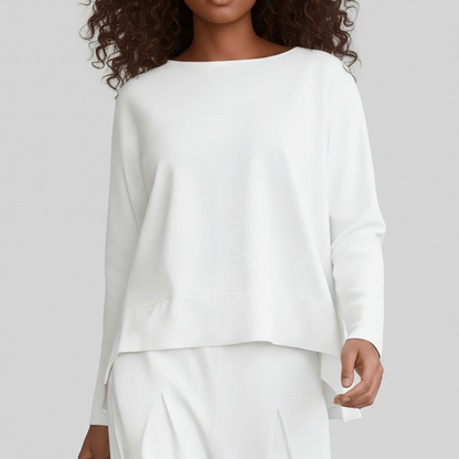 Casual 2 Piece Outfit Round Neck Top and Loose Pants