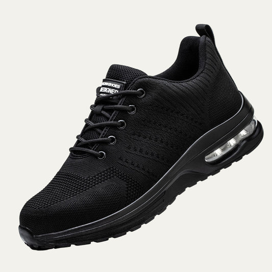 Men's Black Breathable Mesh Running Sneaker - OutfitLondon