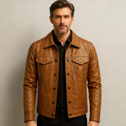 Men's Leather Rider Jacket