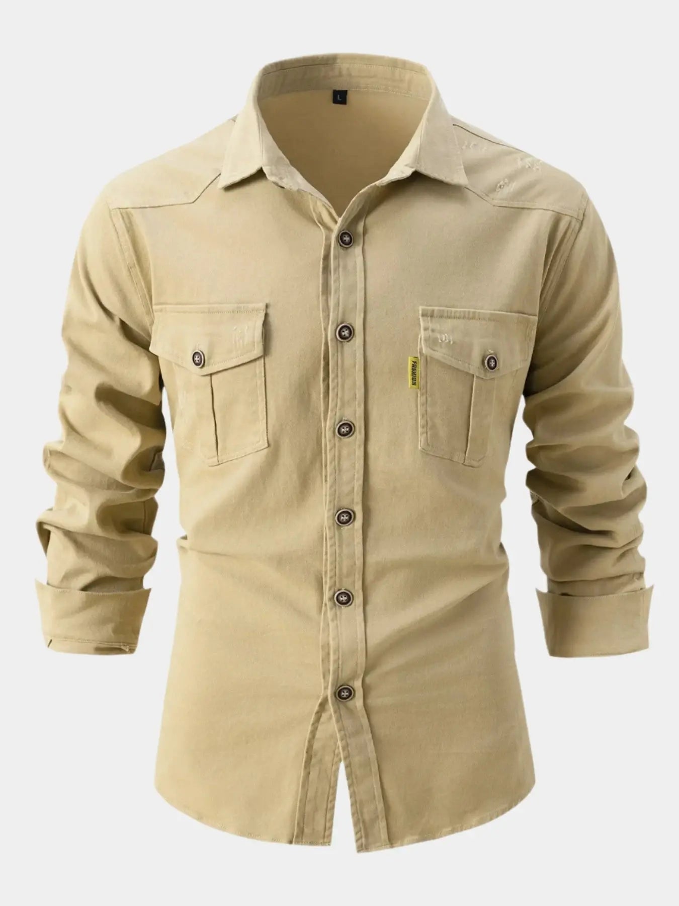 Casual Button Down Roll Sleeve Denim Shirt
