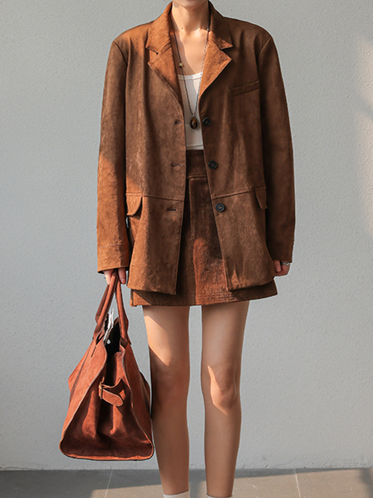 Classic Vintage Suede Long Sleeve Women's Jacket