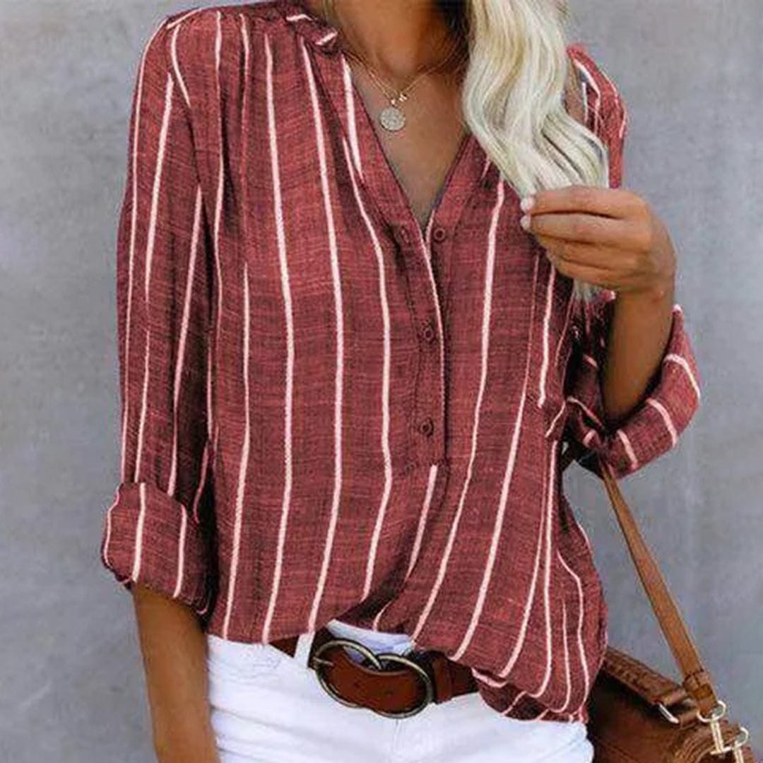 Classic Striped Women's Button Down Shirt