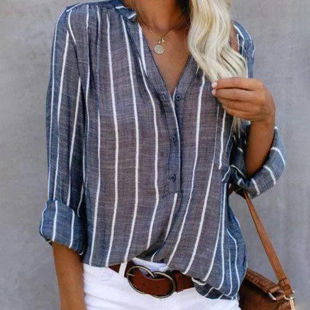 Classic Striped Women's Button Down Shirt