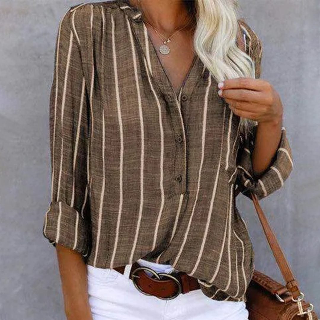 Classic Striped Women's Button Down Shirt