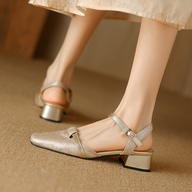 Classic Low Heel Sling Pumps