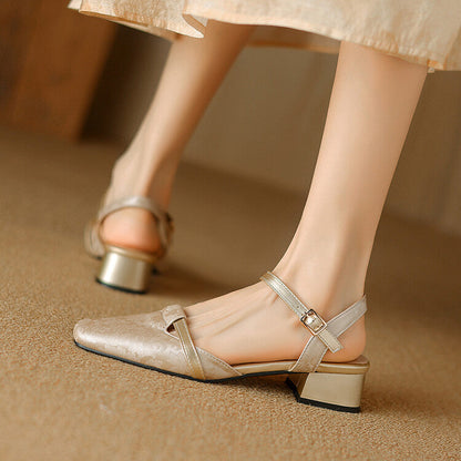 Classic Low Heel Sling Pumps