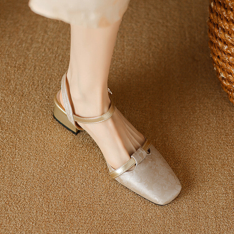 Classic Low Heel Sling Pumps