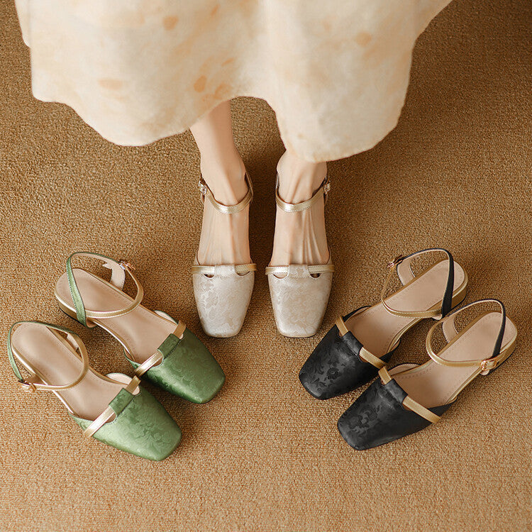 Classic Low Heel Sling Pumps