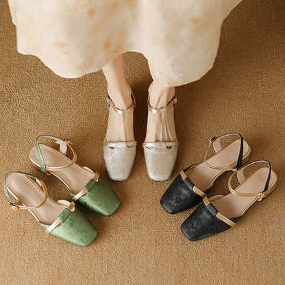 Classic Low Heel Sling Pumps